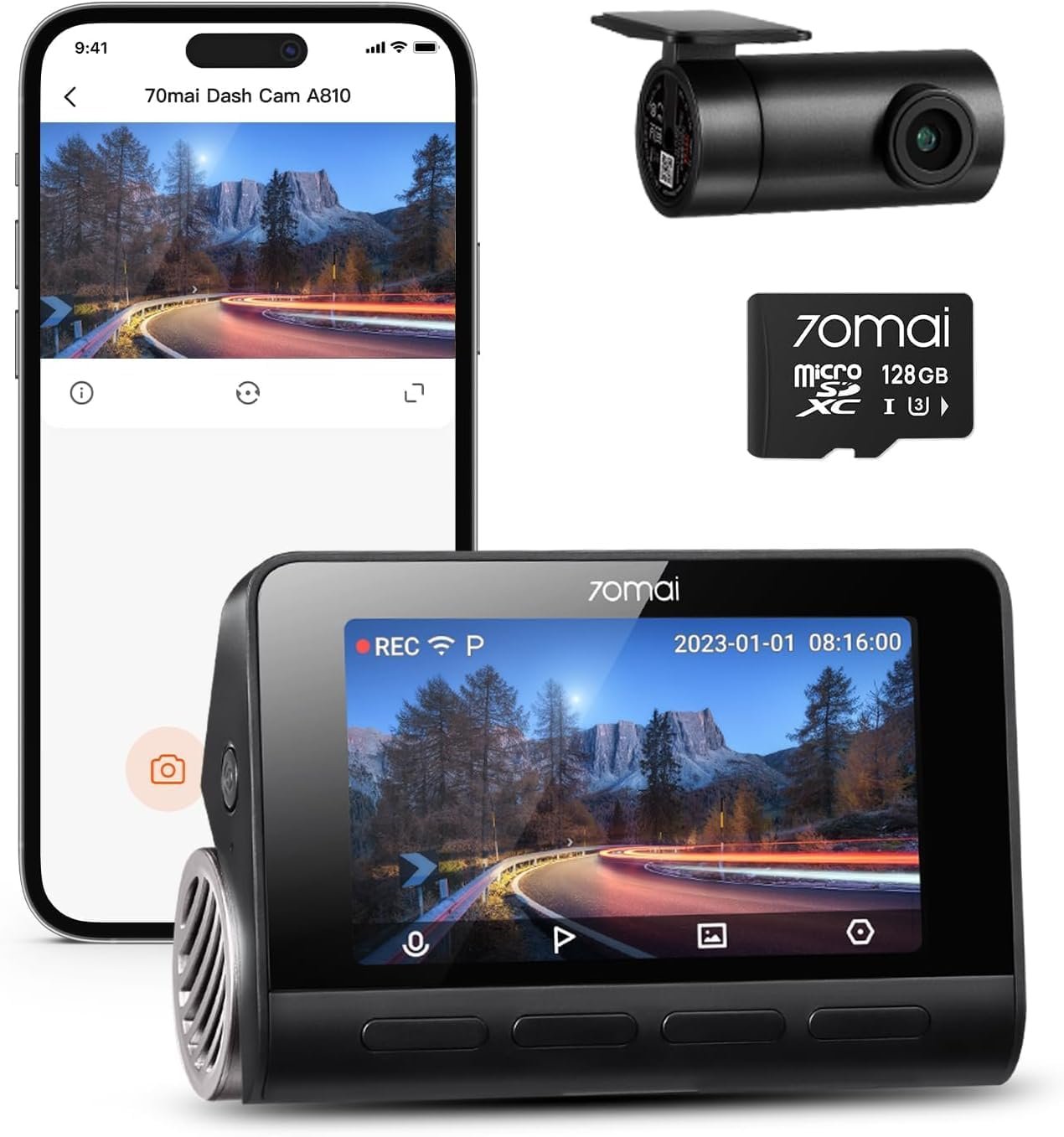 70mai Dash Cam Voiture 4K A810